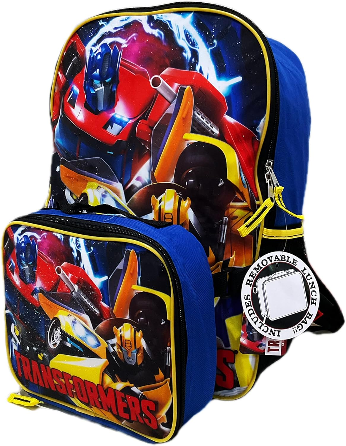 AI ACCESSORY INNOVATIONS Transformers Bumblebee & Optimus Prime Full Size 16 Inch Backpack with Detachable Lunch Box image number 6