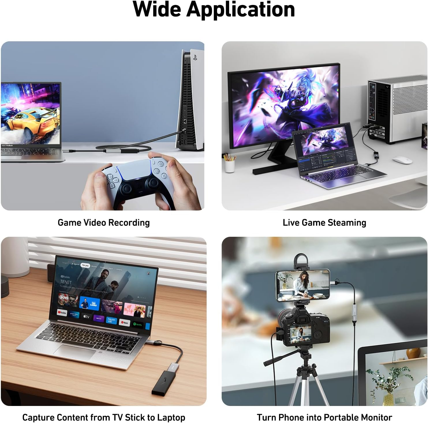 BENFEI Video/Audio Capture Card Supporting Full HD 1080P 60FPS for Streaming, Recording, Gaming, Compatible with Switch, PS4, PS5, Xbox, Work with Pc/Windows/Mac OS image number 1