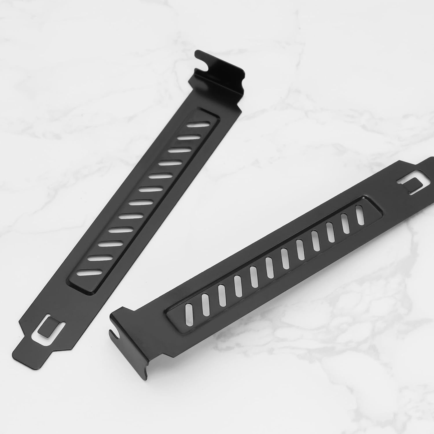 Be in Your Mind 5Pcs Alloy Steel PCI Slot Cover Bracket Full Profile Expansion Slot Cover Plate Black with Screws for PC Case Airflow and Dustproof, 120X20X12Mm image number 4