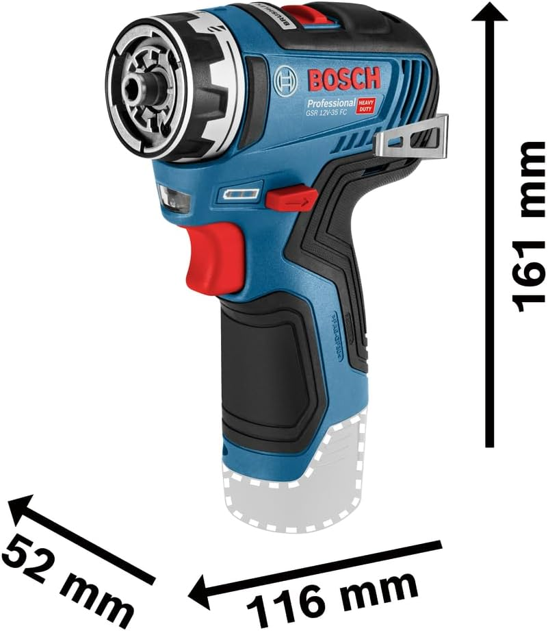 Bosch Professional 12V System GSR 12V-35 FC Cordless Drill/Driver (Incl. 4 Flexiclick Adapters, excluding Batteries and Charger, in L-BOXX 102) &ndash; Flexiclick System