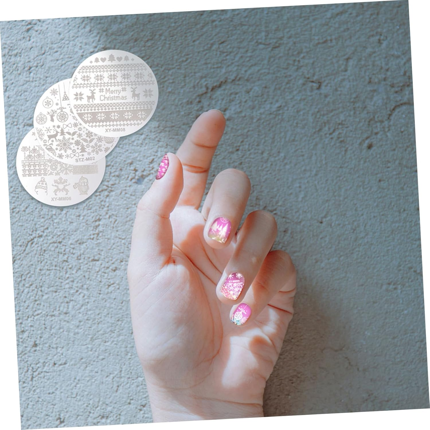 Healeved Nail Stamping Plates Christmas Theme 10Pcs Manicure Enhancement Kit Decorative Stamps for DIY Nails image number 3