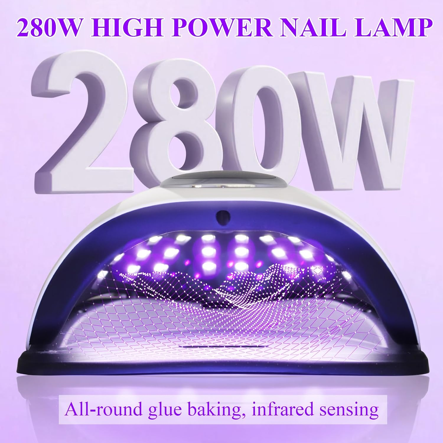 280W UV LED Nail Lamp Light Dryer for Gel Polish with 66 Lamp Beads, 4 Timer Setting & LCD Touch Display Screen, Auto Sensor, Professional Nail Light,2026 Latest Edition (Blue Light) image number 1