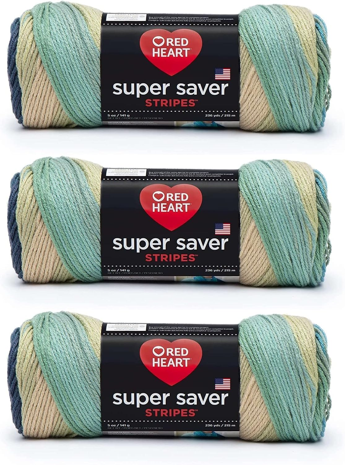 Red Heart Super Saver Yarn, Sutherland Stripe 3