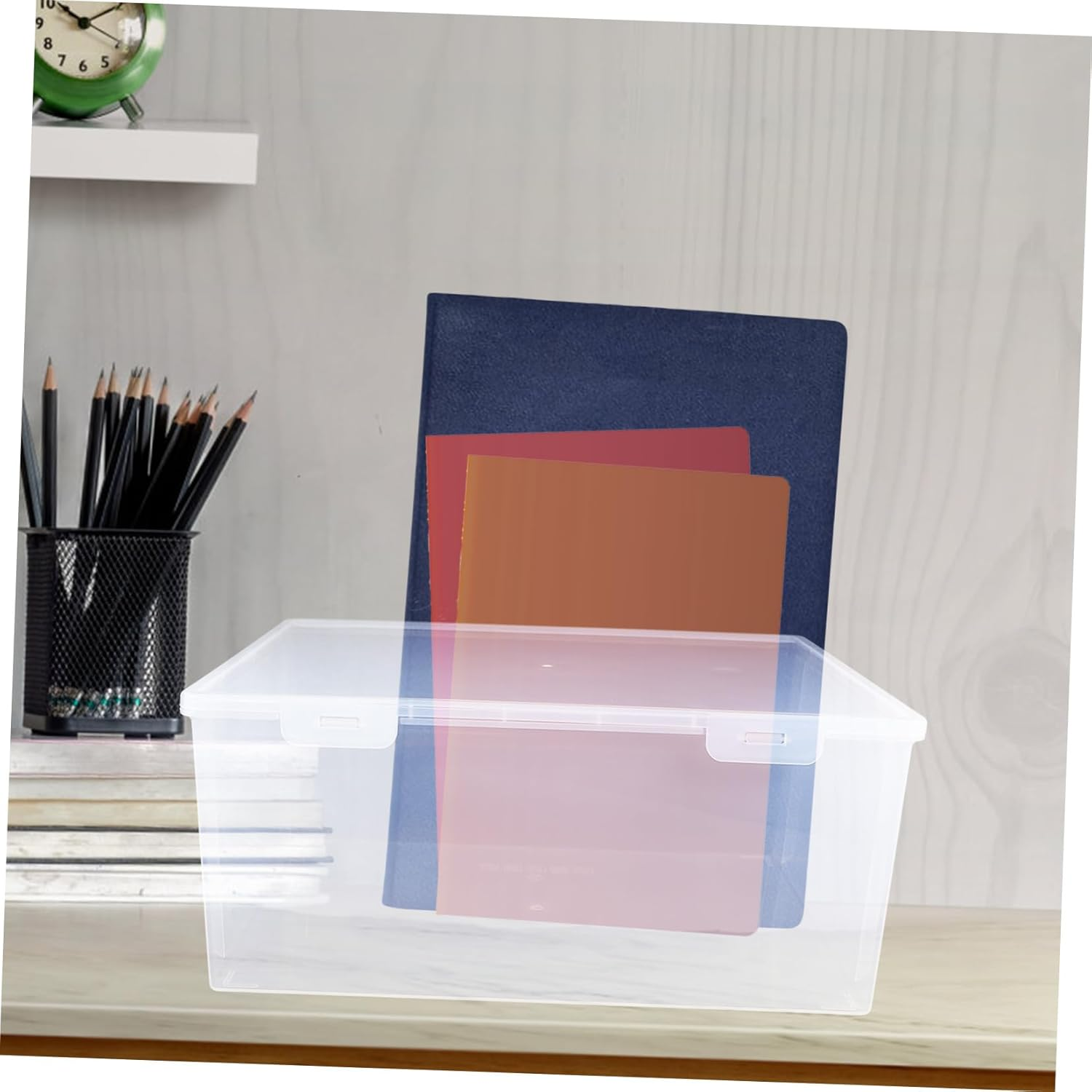 OFFSCH Desk Organizer Storage Box A4 File Paper Storage Case Portable Design for Office image number 5