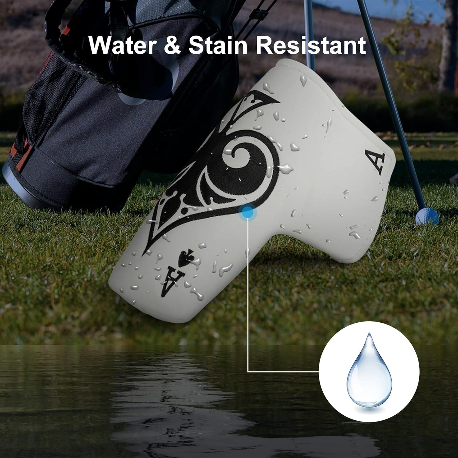 Gonafit Golf Blade Putter Head Cover Headcover Synthetic Leather Magnetic Closure for Scotty Cameron Odyssey Ping White image number 4