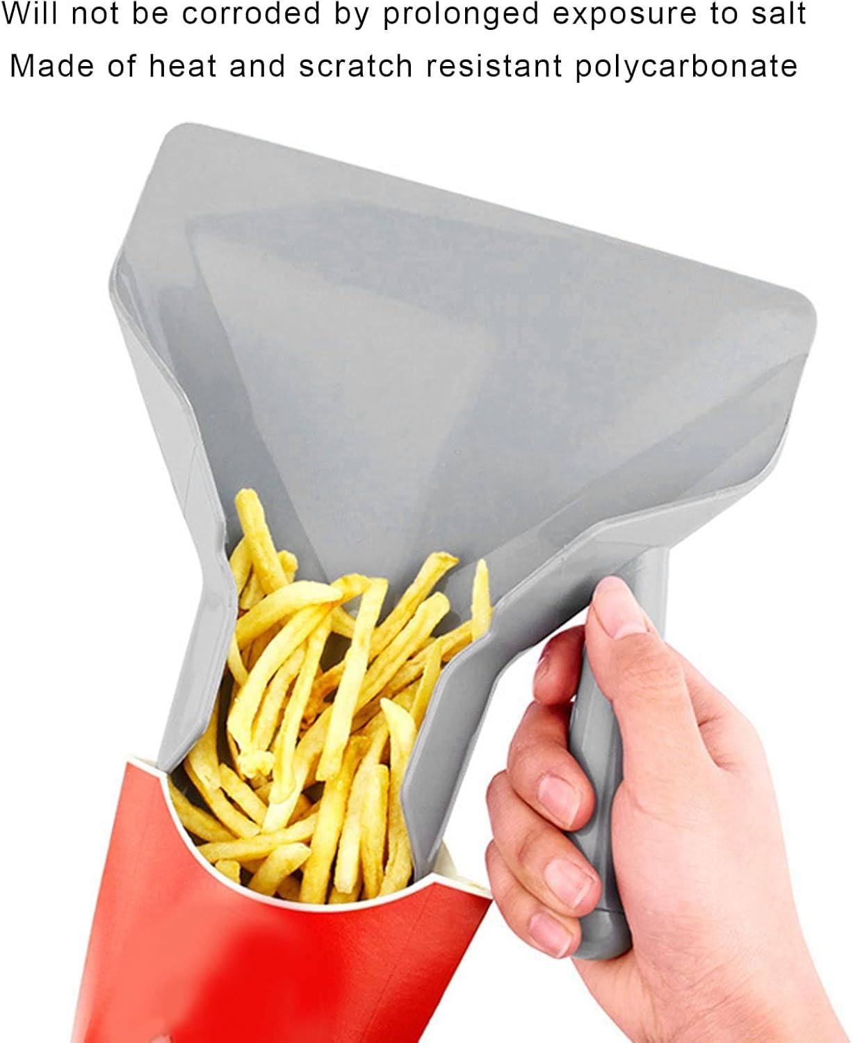 Popcorn Scoop, Food Grade French Fries Shovel French Fries Spatula, Quick Fill Tool for Food Bags & Boxes, French Fry Bagger Scooper for French Fries, Snacks, Right Handle image number 4