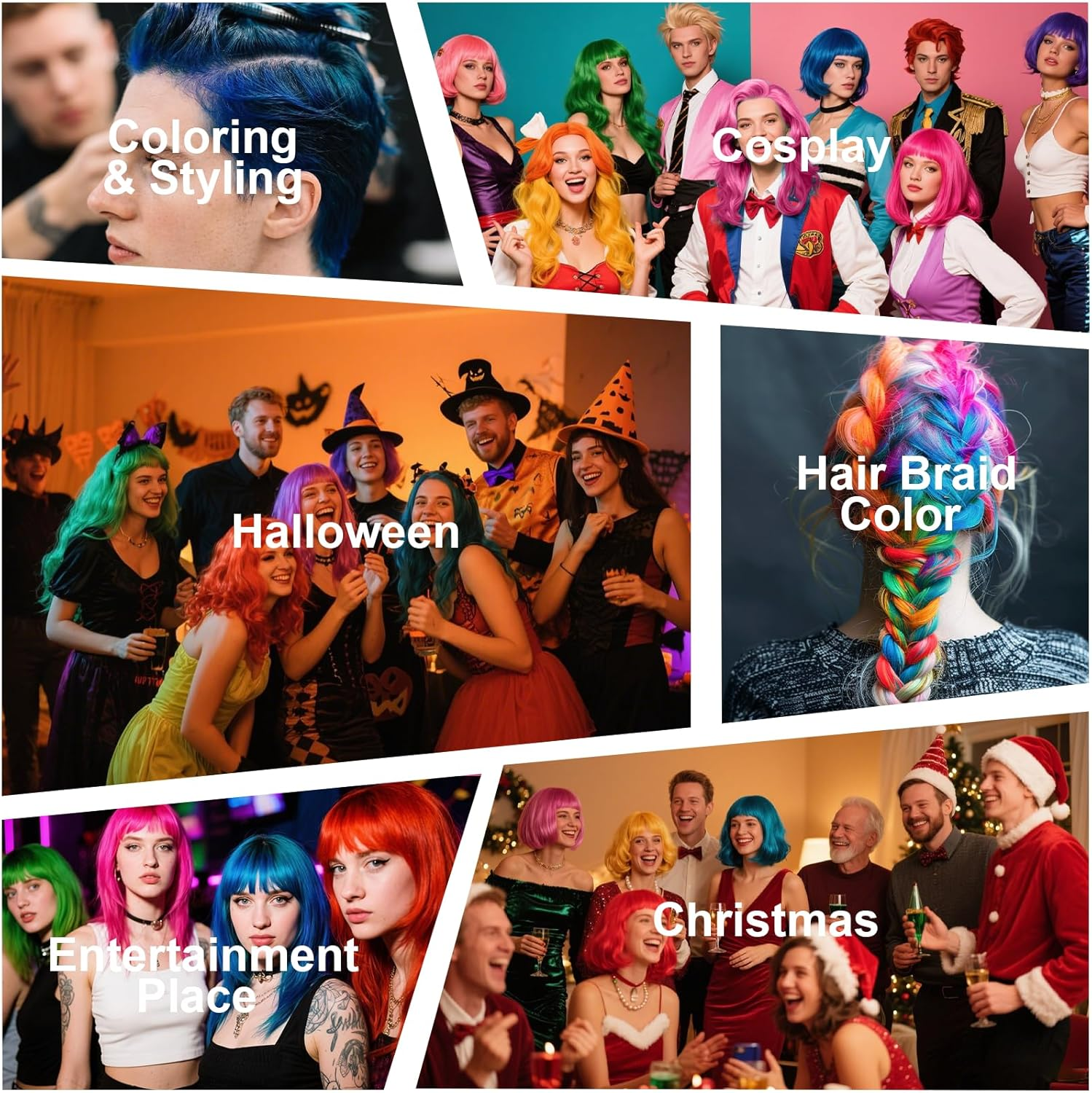 AU Temporary Hair Color Wax Pink - Instant Natural Dye Clay, Non-Damaging & Easy Wash Out, 13 Colours for Men & Women (100G) (Deep Blue, Deep Blue) image number 4