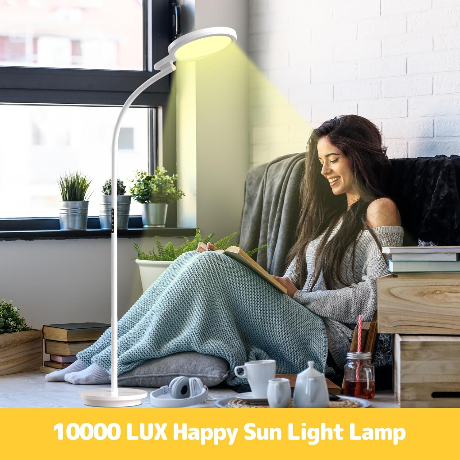 Trayvespace SAD Lamp, 10000LUX SAD Light Therapy Lamp with Remote, 5 Color Temperature & Brightness SAD Lamp Light Therapy with Timer/Memory for Reading, Office, Home image number 1