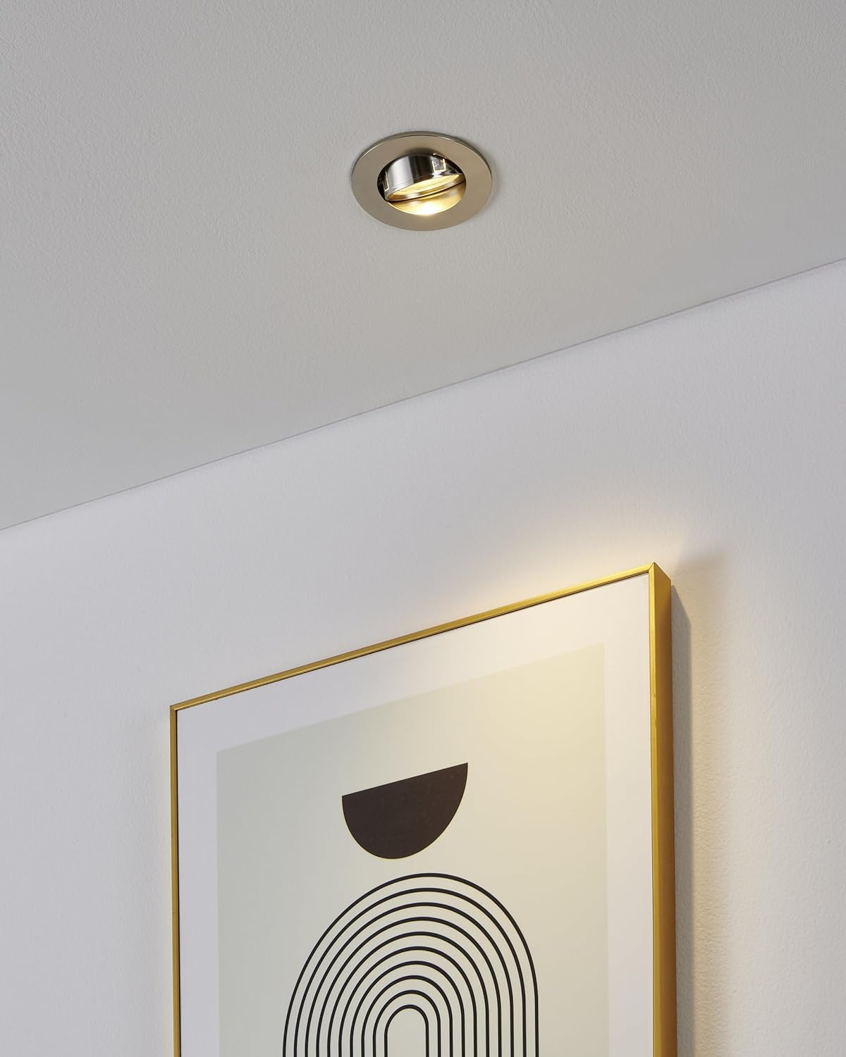 Eglo Set of 3 Recessed Spotlights Barranco, Adjustable Spot Lights for Ceiling, round Downlight without Bulb, Silver Plastic Lamp, GU10 Socket, &Oslash; 9 Cm image number 3