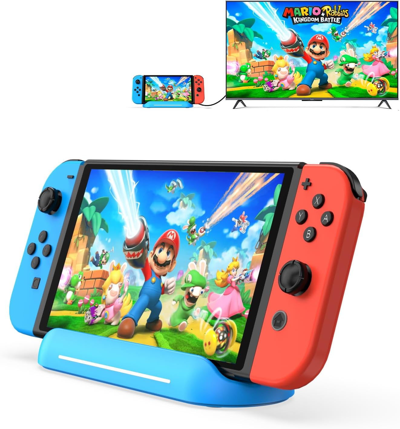 RREAKA 5 in 1 Switch Dock for Nintendo Switch OLED TV Adapter Switch Docking Station with HDMI USB 3.0 Port Type C Charging Type C Connectors Travel Switch Base Portable USB C Hub Stand