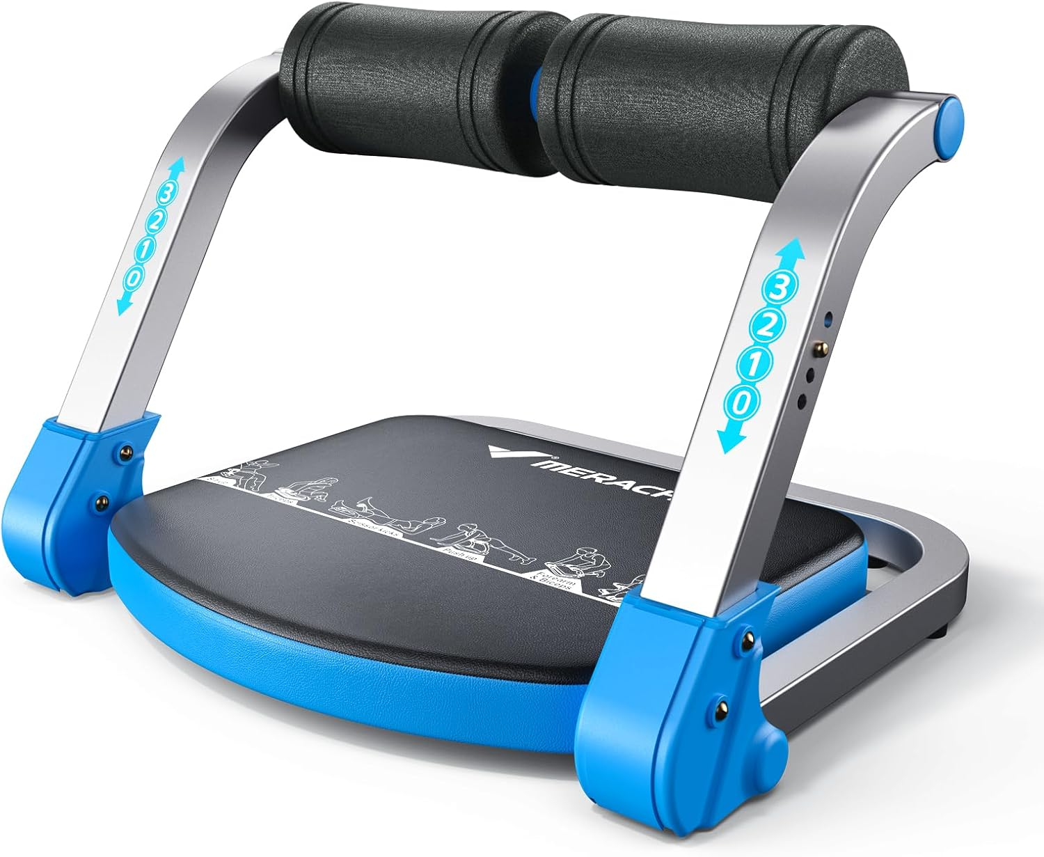 MERACH Ab Machine for Home Gym, Adjustable Ab Trainer with 3 Resistance Levels, Sit up Exercise Equipment for Core Workout, Automatic Rebound Ab Crunch Machine, Ab Workout Equipment for Stomach