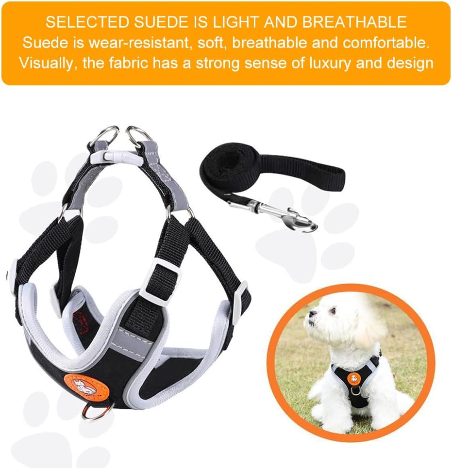 Dog Harness, Dog Harness, Small Dogs, Anti-Pull Dog Harness, Reflective Soft Padded Dog Harness, Chest Harness for Puppies, Puppy Harness with Lead