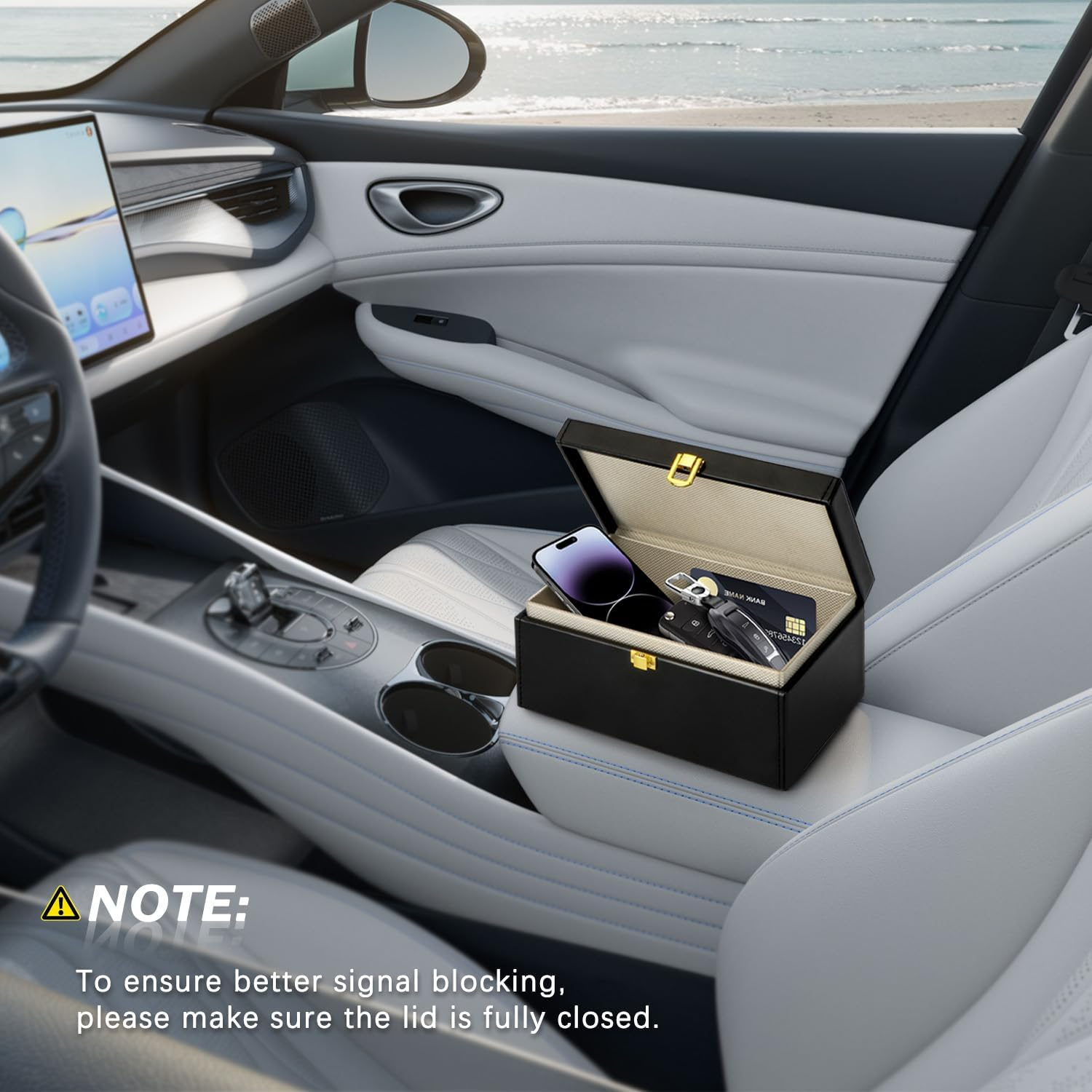 Faraday Box with 3 Pack Faraday Pouches, for Car Keys, Large Faraday Box Key Safe Protector, RFID Signal Blocking Pouch, Anti-Theft Signal Blocking Cages, Remote Entry Keyless image number 2