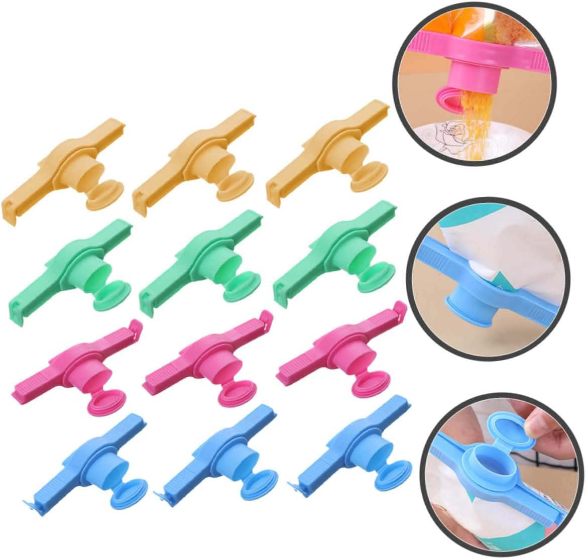 12Pcs Chip Bag Clips Food Sealing Clips Reusable Snack Bag for Pantry Food Drinks image number 1