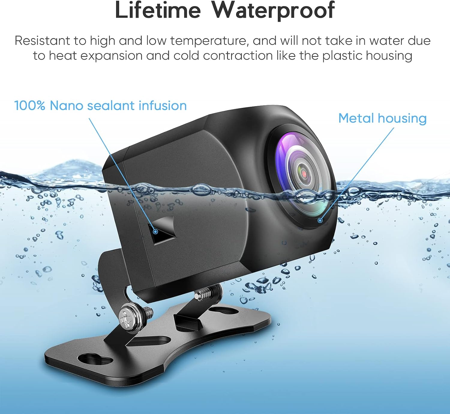 HD Backup Camera,Metal Housing 170 Degree Wide View Angle License Plate Rear View Camera for Car,Clear Night Vision IP69 Waterproof Rearview Universal Reverse Cam Kit for Vehicle SUV RV Pickup image number 2