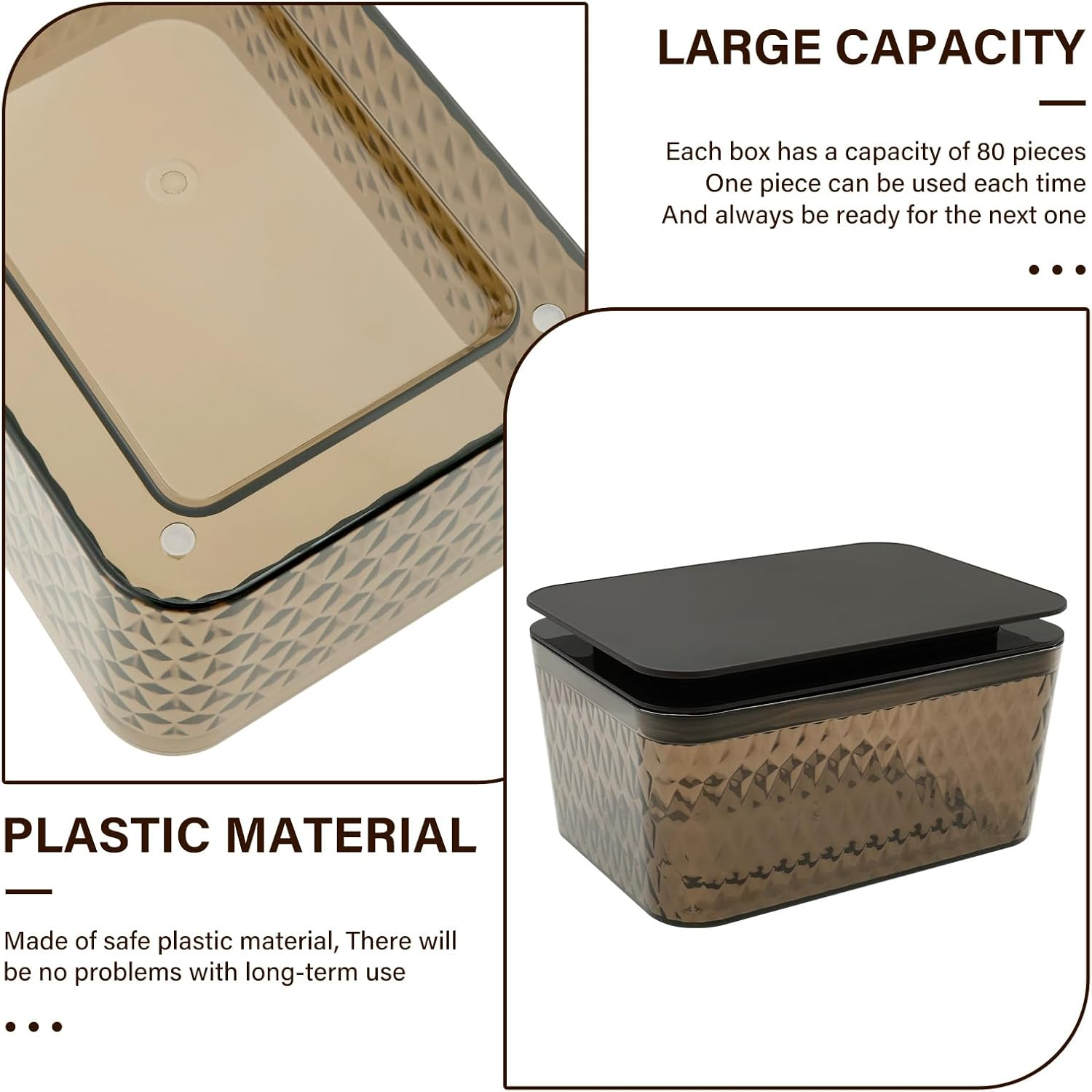 Wipes Dispenser with Lid, Dustproof Refillable Wet Tissue Case Box, Keep Wipes Fresh for Bathroom, Kitchen, Children Room, Office image number 3