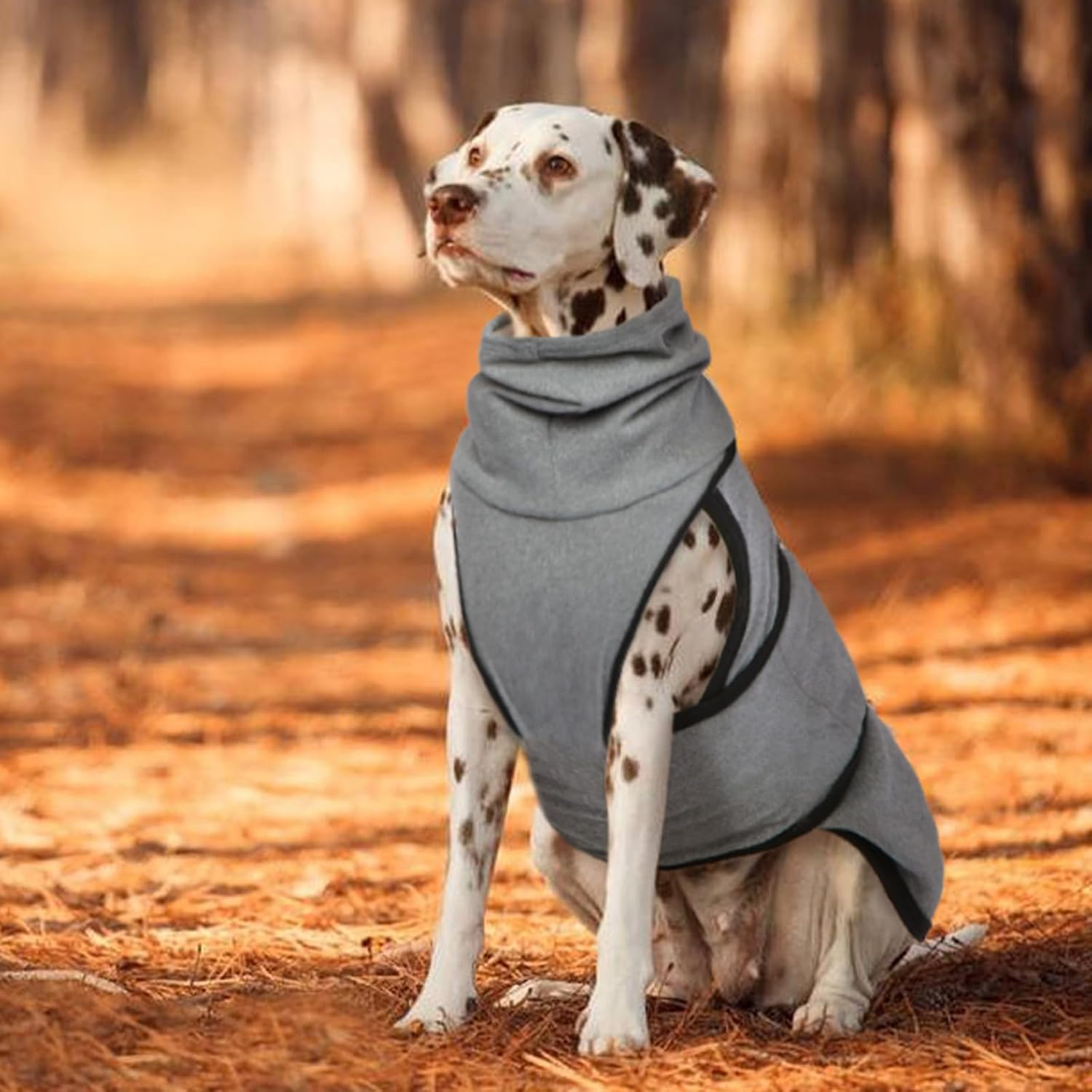 Iecoii Dog Anxiety Jacket Calming Shirt, Calming Vest with Dog Ear Muffs, Noise Protection Winter Pet Coat, Thundershirt for Dogs, Lightweight Stretchy Turtleneck Dogs T-Shirts image number 4