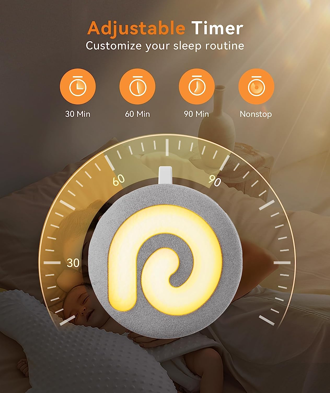 Dreamegg Portable Sound Machine for Baby Kids, D11 Noise Machine for Sleeping,Night Light, 21 Soothing Sounds,Volume Control,Child Lock,Usb Rechargeable Sound Machine for Travel - Purple image number 3