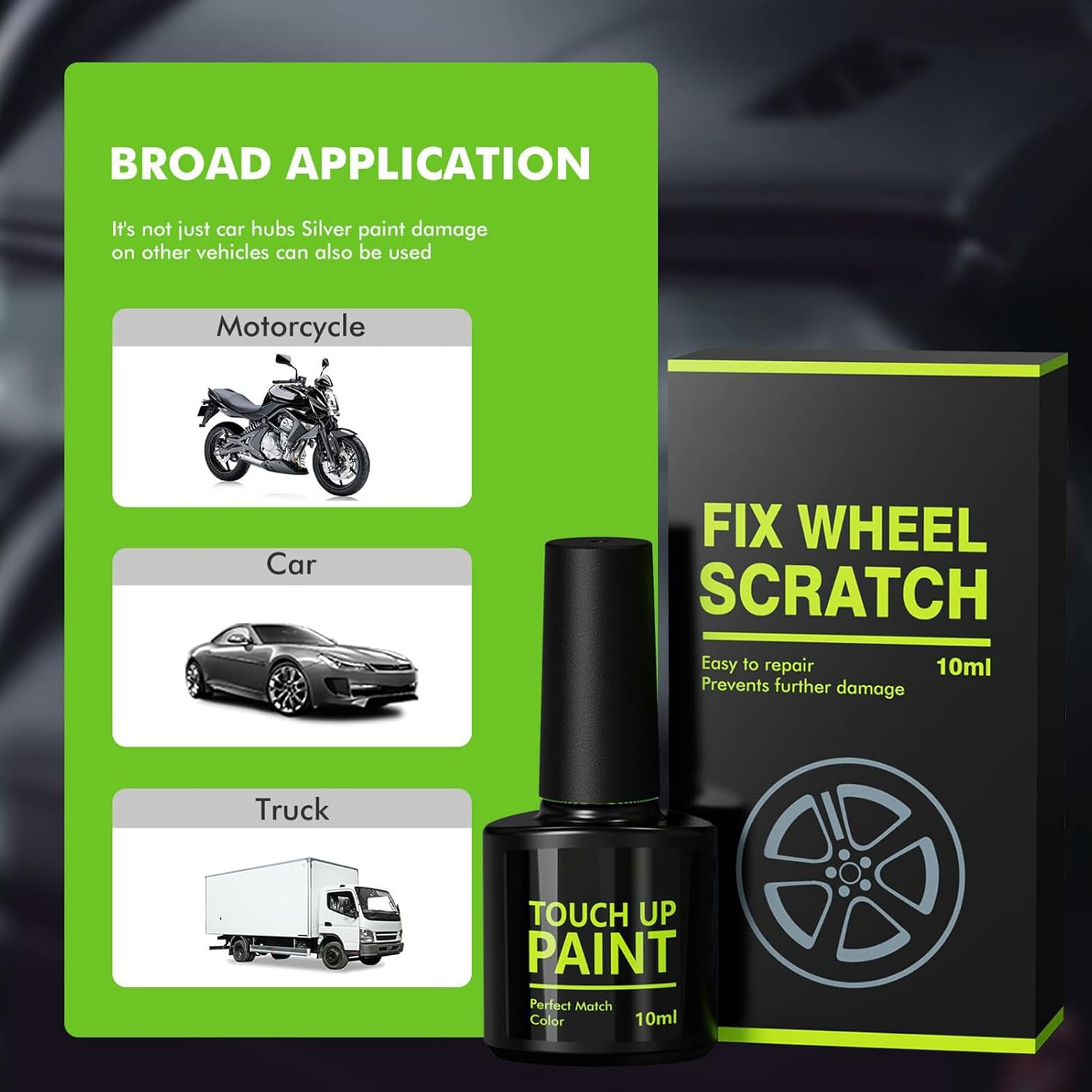 Wheel Scratch Repair Kit for Curb Rash - 10Ml Waterproof Rust Proof Auto Accessory - Car Paint Repair,For Home Professional Automotive Vehicle Maintenance Detailing Auto Supplies image number 2