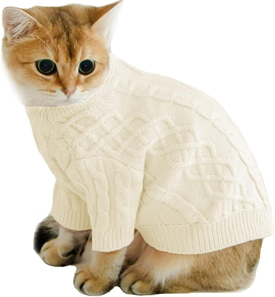 SYPLAUYE Cats Coat Vest Jumper Dog Sweater (Light Apricot, Medium)