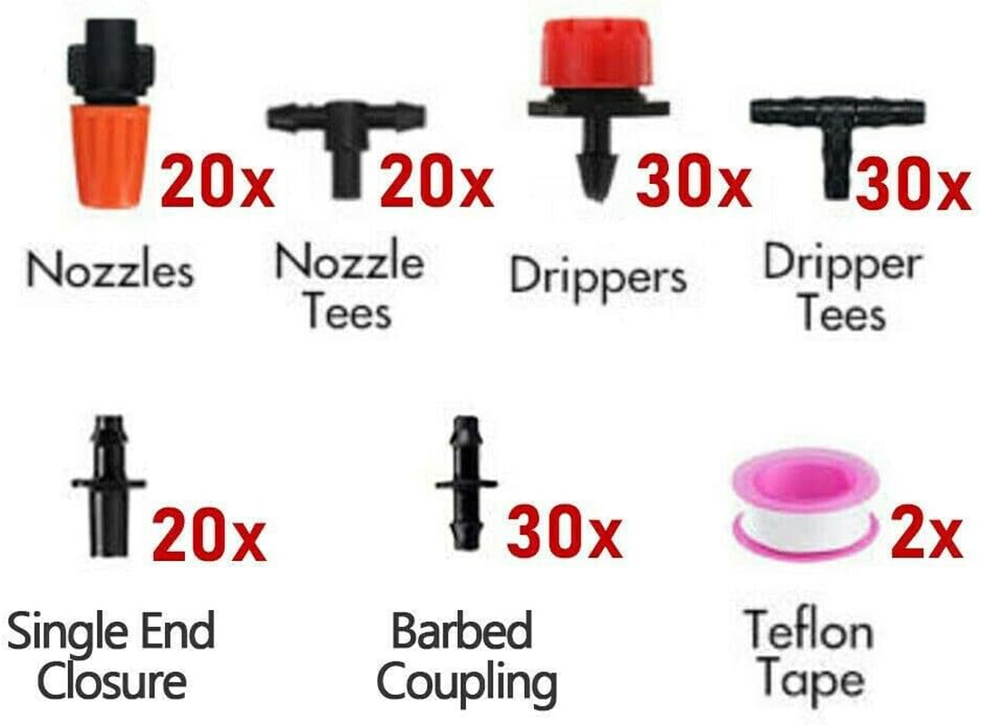 50M Hose Garden Irrigation System with Timer Plant Watering DIY Micro Drip Kits for Outdoor Plants, Greenhouse, Lawn, Patio & Flower Beds (152PCS KIT) image number 3