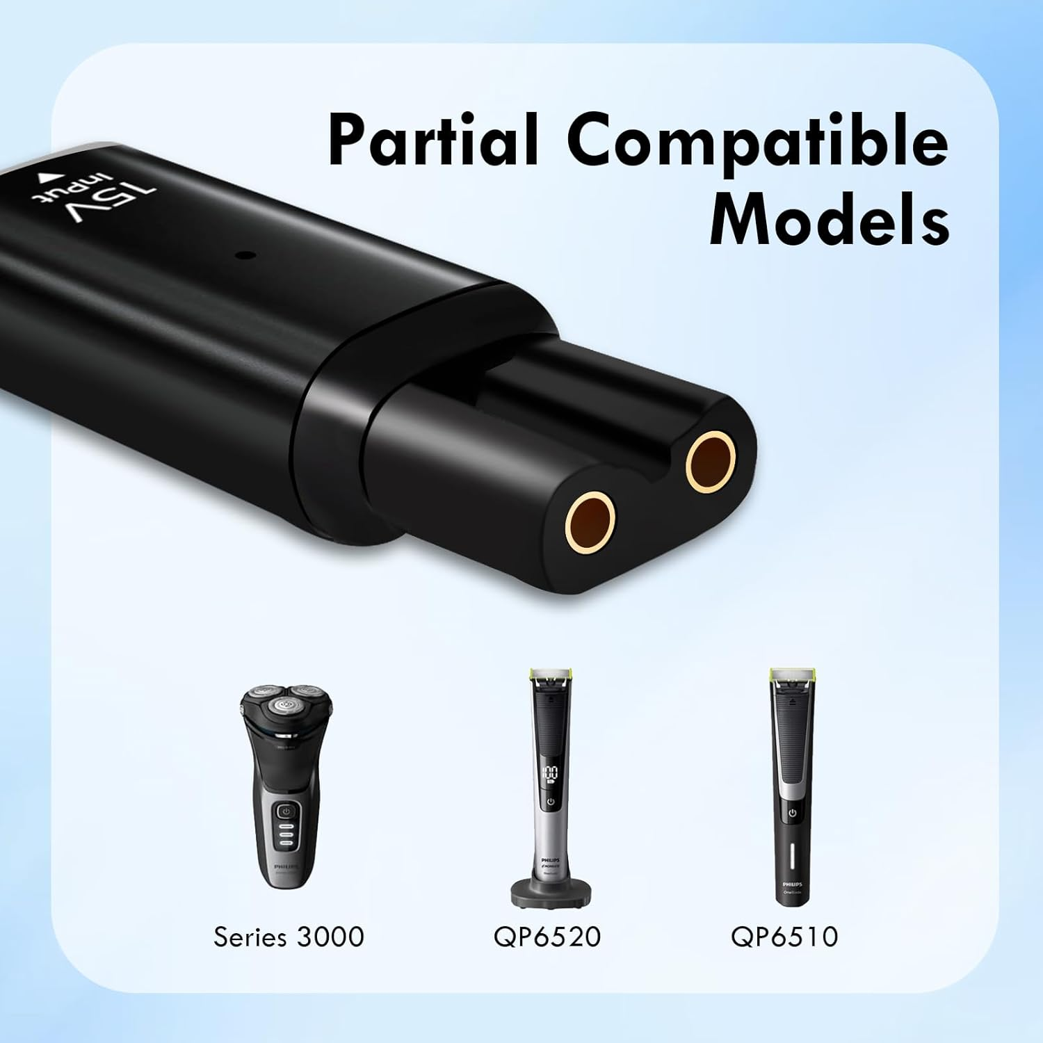 15V HQ8505 Type-C Shaver Charger Adapter Charging Converter for Philips HQ8505 7000 5000 3000 Series, Oneblade QP6520 QP6530 QP6510, USB-C Philips Shaver Charging Converter (Without Charger Cord) image number 4