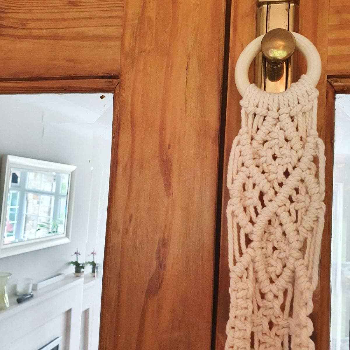 Natural Wooden Rings, 30 Pcs Macrame Rings, 50Mm/2Inch Loops for Crafts Jewelry Making DIY Project image number 2