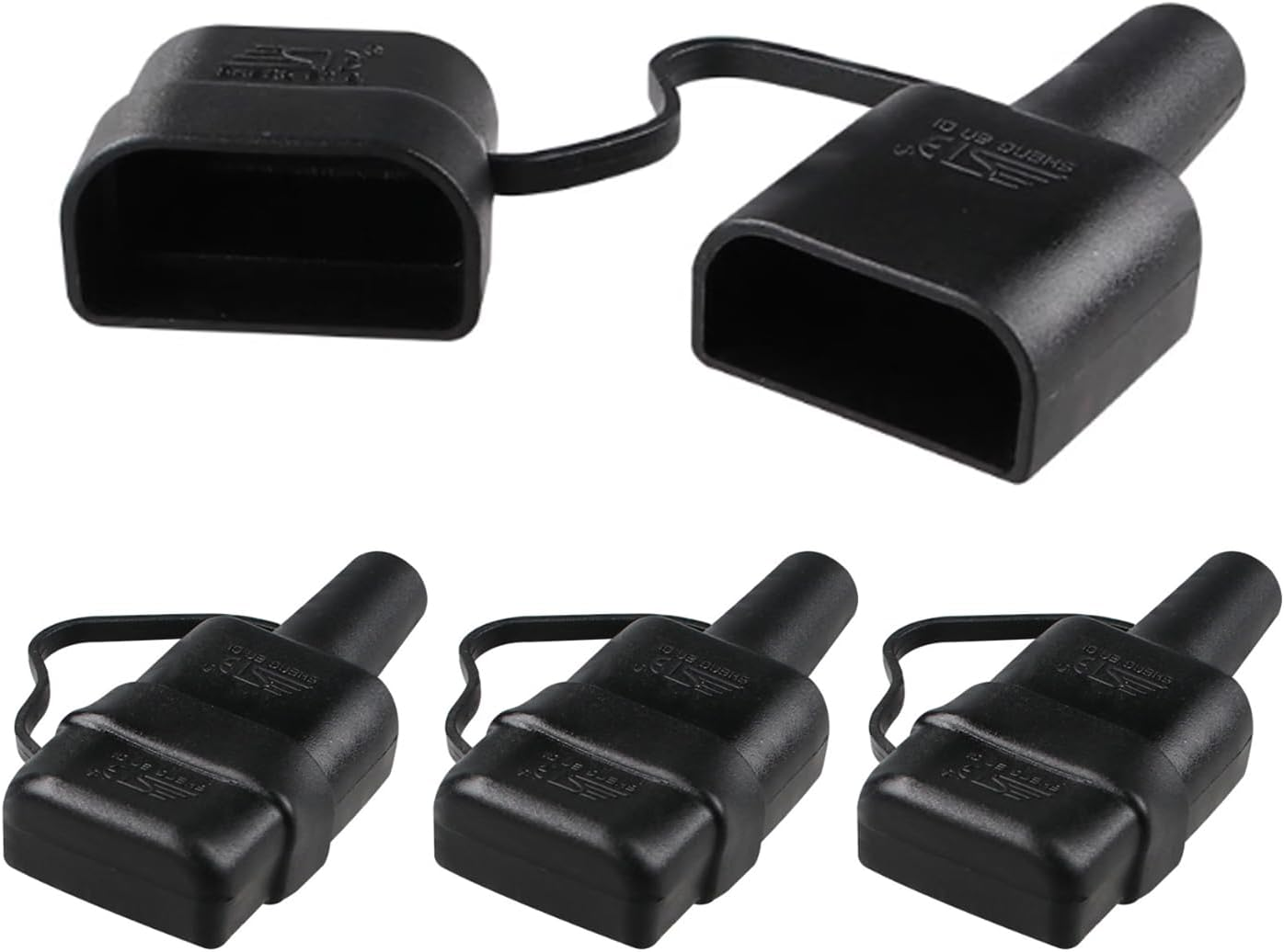 4PCS Waterproof & Dustproof 50A Anderson Plug Sheath Covers with Caps &ndash; Black PVC Sleeve for Caravans, Solar Panels, 4WD, Battery Boxes, and Outdoor Use image number 6