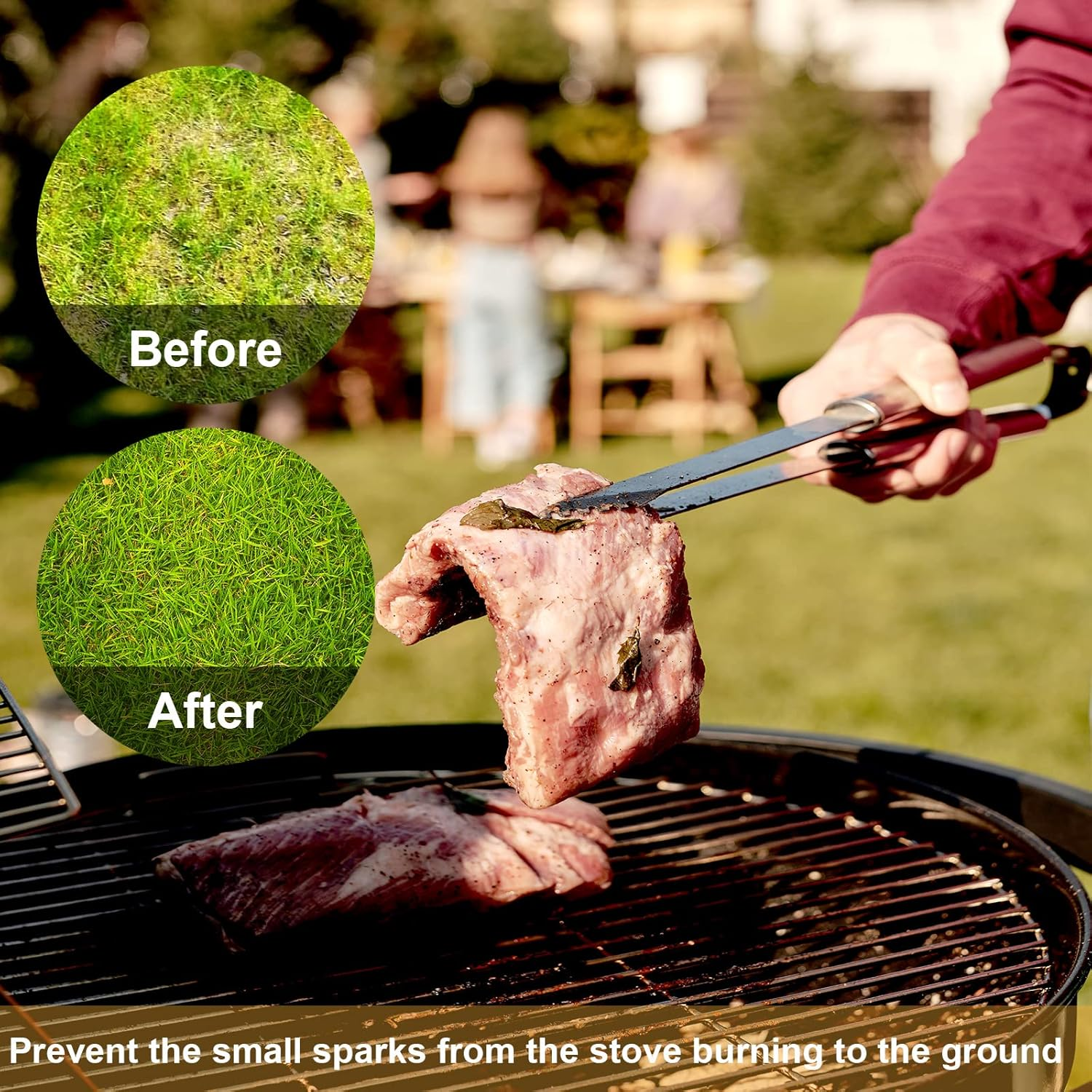 Fire Pit Mat 48 Inch Round, Grill Mats for Outdoor Grill Deck Protector High Temperature Resistance Protects Deck Garden Grass Fireproof Mat BBQ Mat Grill Floor Mat Patio Mat