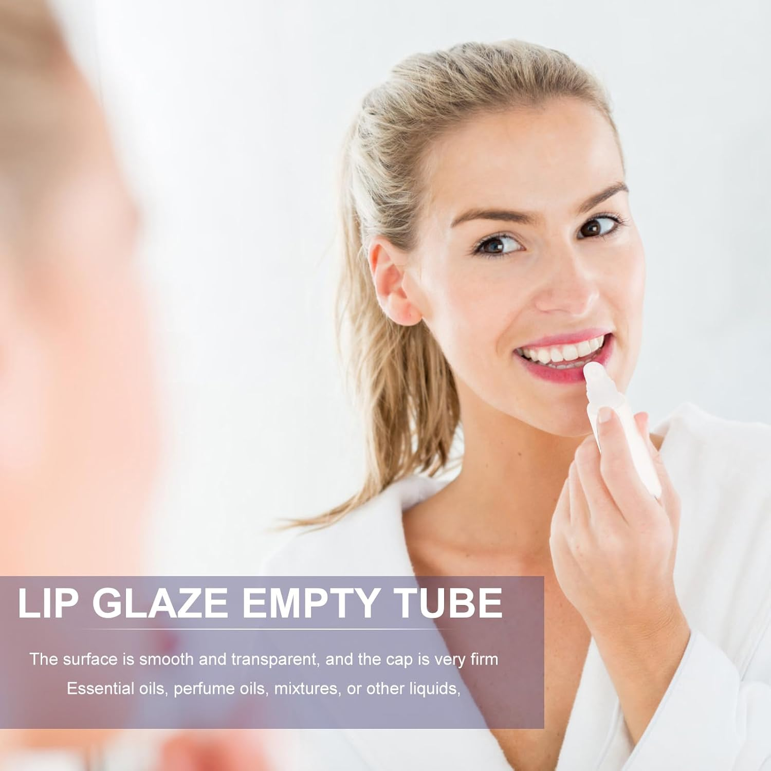 WOONEKY 10Pcs Empty Lip Gloss Tubes Refillable Lipstick Holders Transparent Travel Containers for Lip Gloss Oil and Liquid Storage image number 5