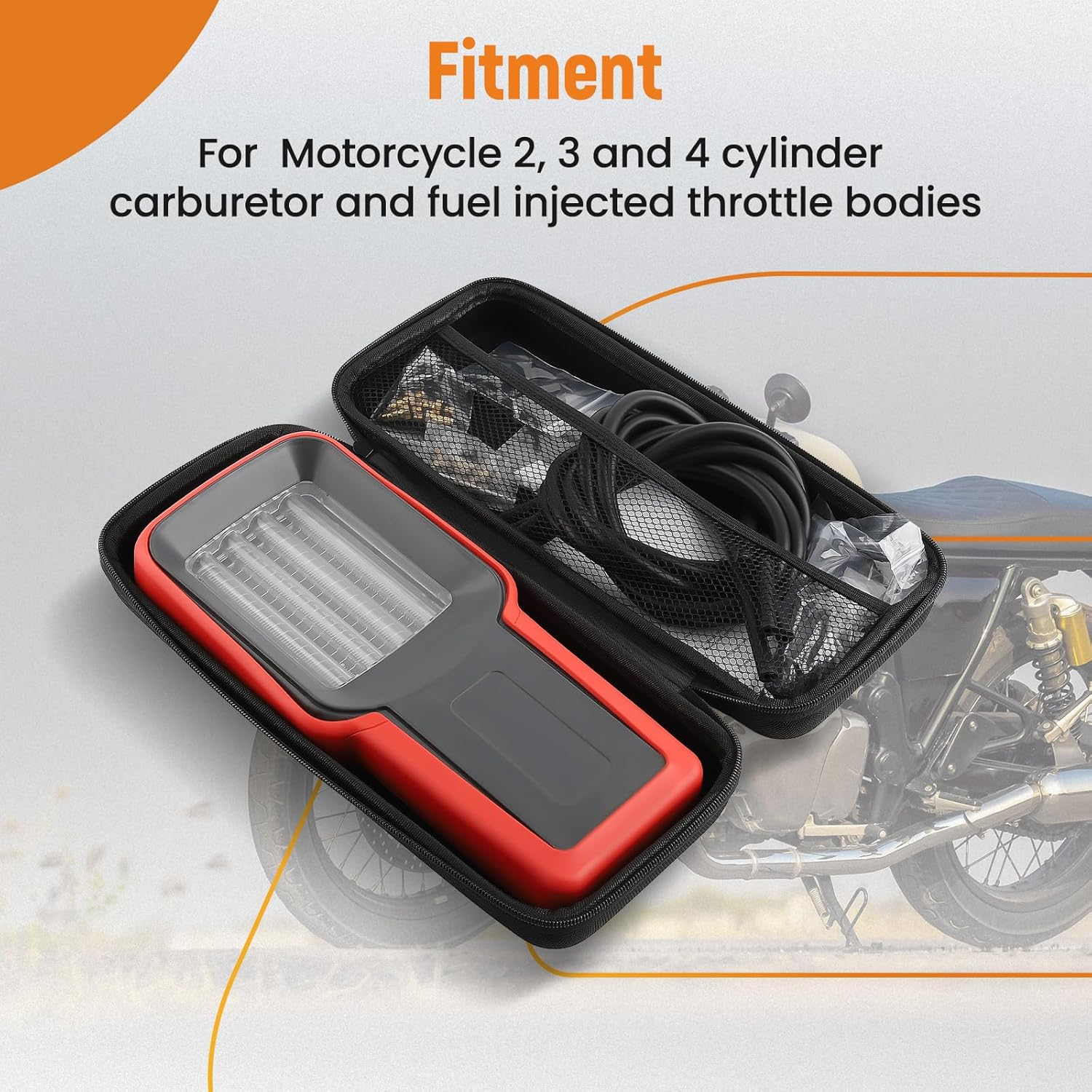 Maxpeedingrods Universal 4-Cylinder 3-Cylinder 2-Cylinder Carburetor Synchronizer for Motorcycle, Carb Balancer Synchronization Gauge image number 1