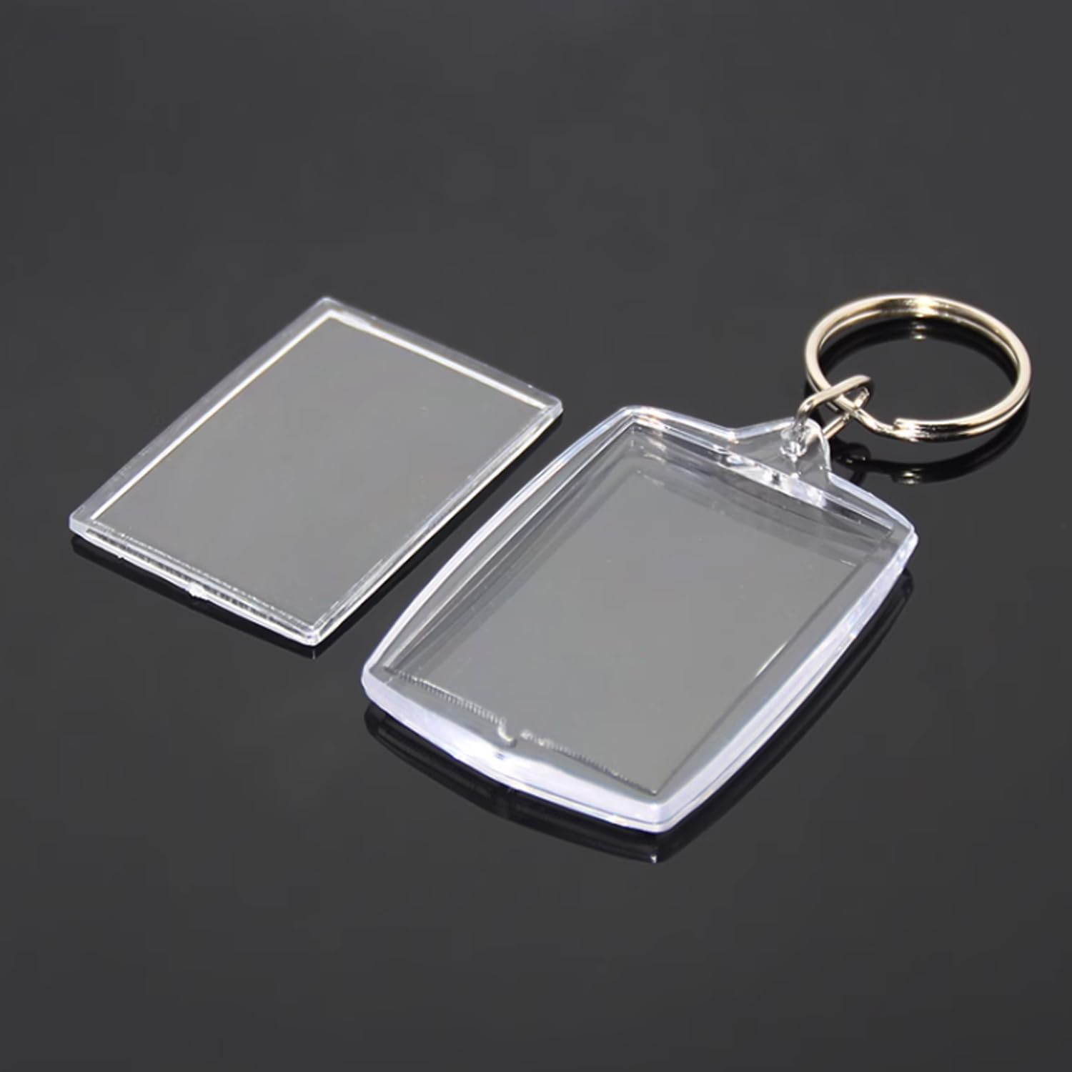 Yotsuba 10 Pack Clear Acrylic Photo Keychain, DIY Picture Frame Keyring with Zinc Alloy Ring - Keychain Kit for Making Custom Photo Keyring & Picture Keychain -Ideal for Birthdays and Christmas image number 2