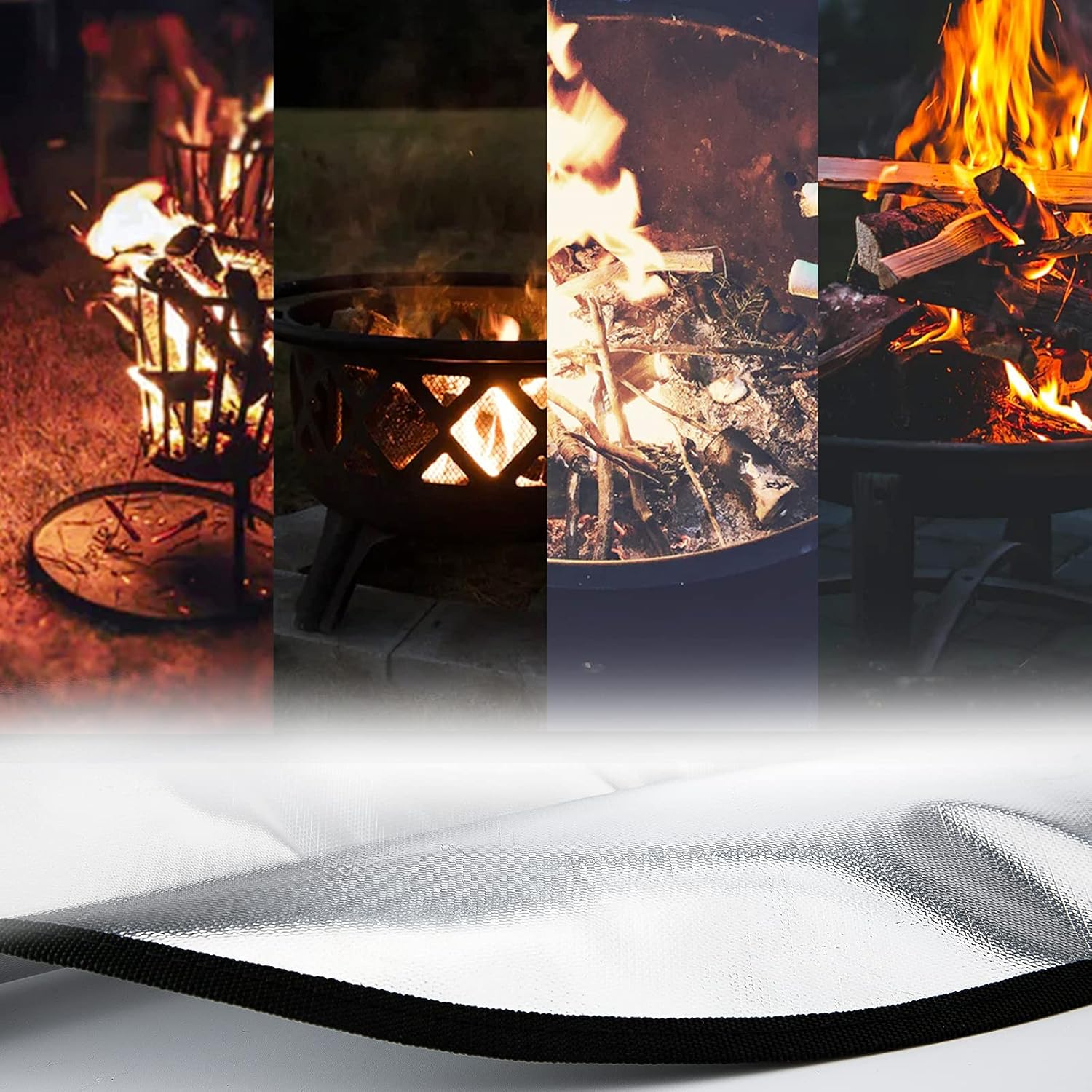 AIEX 24 Inch round Ember Fire Pit Mat, Fire Resistant Mat, Fireproof under Grill Mat, BBQ Mat, Floor Mat, Deck Protector, Firepad, Protect Deck Lawn Outdoor Patio from Embers image number 2