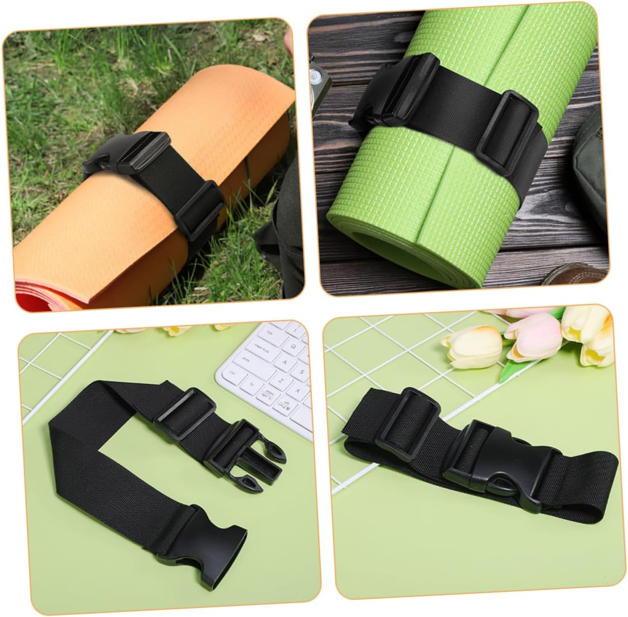 CORHAD Adjustable Luggage Straps 2Pcs with Buckle Travel Suitcase Fixing Belt 3.8Cm Wide Sturdy Strap for Backpack Replacement and Secure Outdoor Travel Gear image number 1