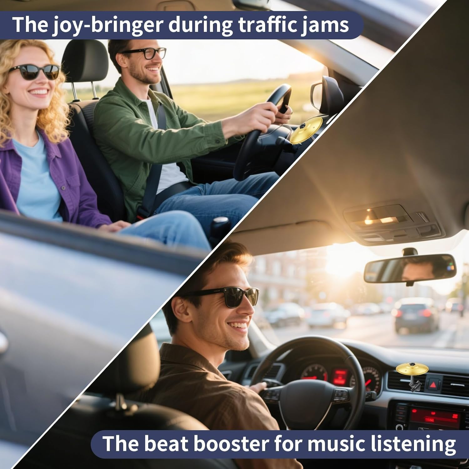 Car Cymbal, Car Air Vent Mini Drum Crash Cymbal for Car Vent, Make Your Driving More Fun, Suitable for All Types of Vehicles image number 3