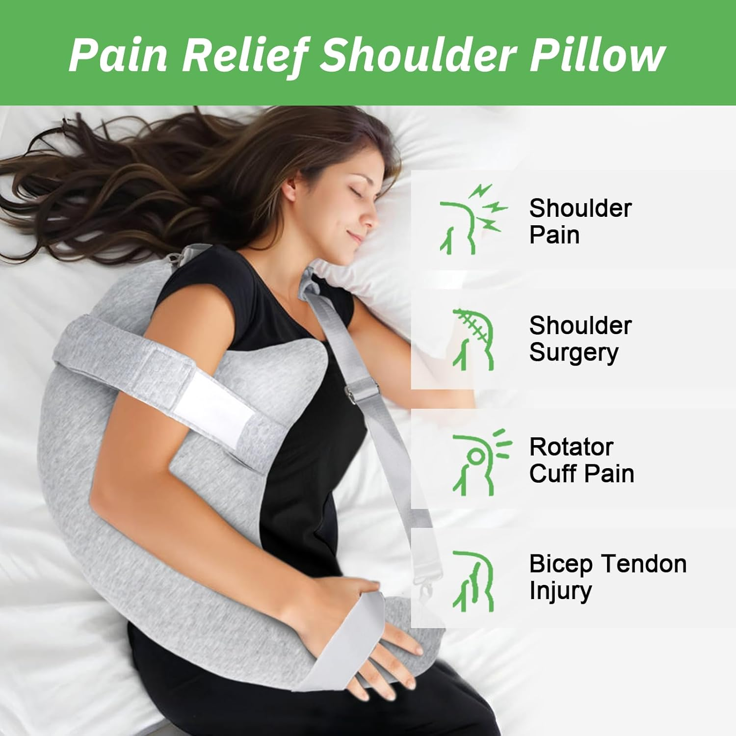 Roamready Rotator Cuff Pillow, Post Shoulder Surgery Pillow for Sleeping or Sitting, Shoulder Pain Pillow for Shoulder Surgery Recovery, Side Sleeper Pillow for Shoulder Pain and Shoulder Relie image number 3