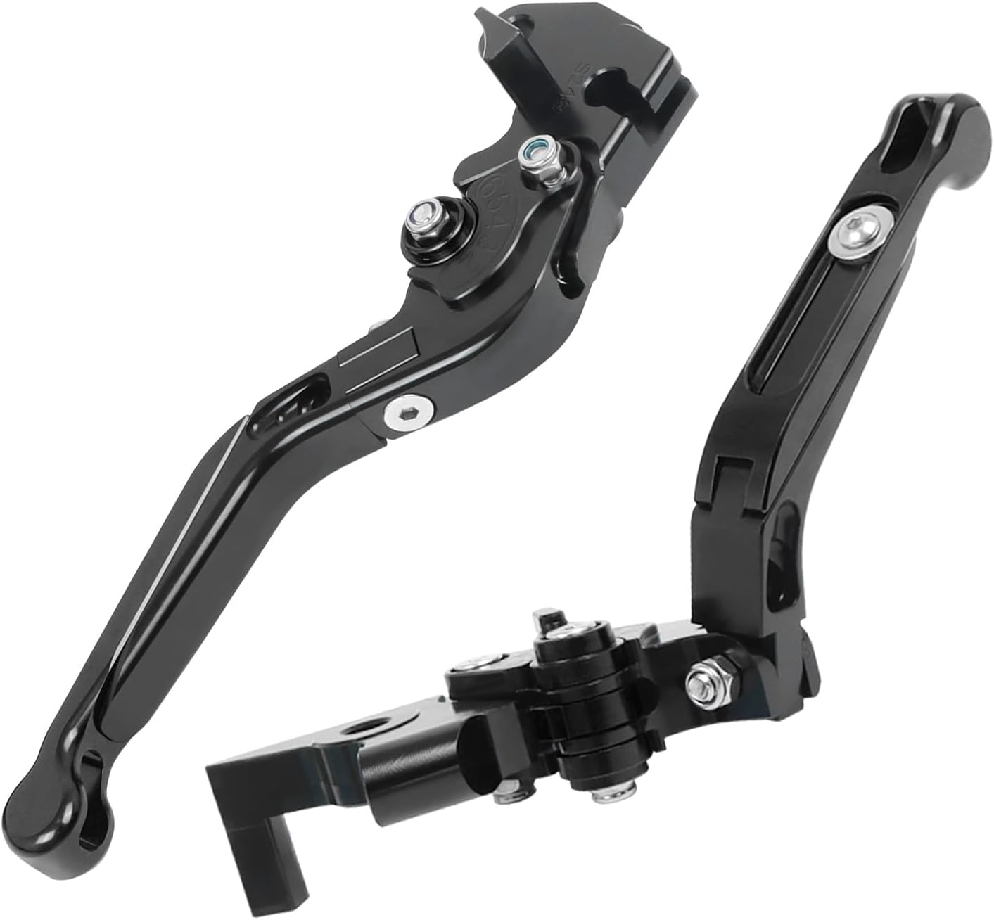 CHIFUN Brake Lever and Clutch Lever Set Replacement for Kawasaki Ninja 400 Ninja 300R 250R Z300 Aluminum Motorcycle Handlebar Lever Foldable Length Adjustable(Black) image number 5