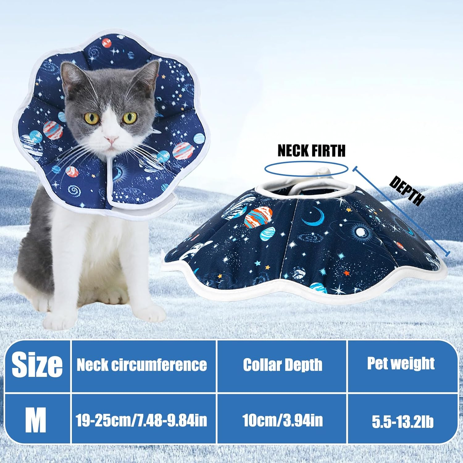 Adjustable Cat Collar, Soft Foldable, 19-25Cm Collar, M image number 1