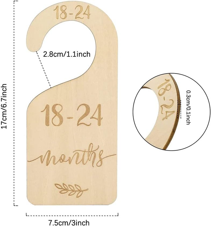 7Pcs Baby Wardrobe Size Dividers Baby Nursery Dividers,Wooden Newborn Wardrobe Divider,Baby Closet Divider Wooden Hanger Divider,Wooden Wardrobe Divider Clothes Divider,Baby Wardrobe Size Dividers image number 2