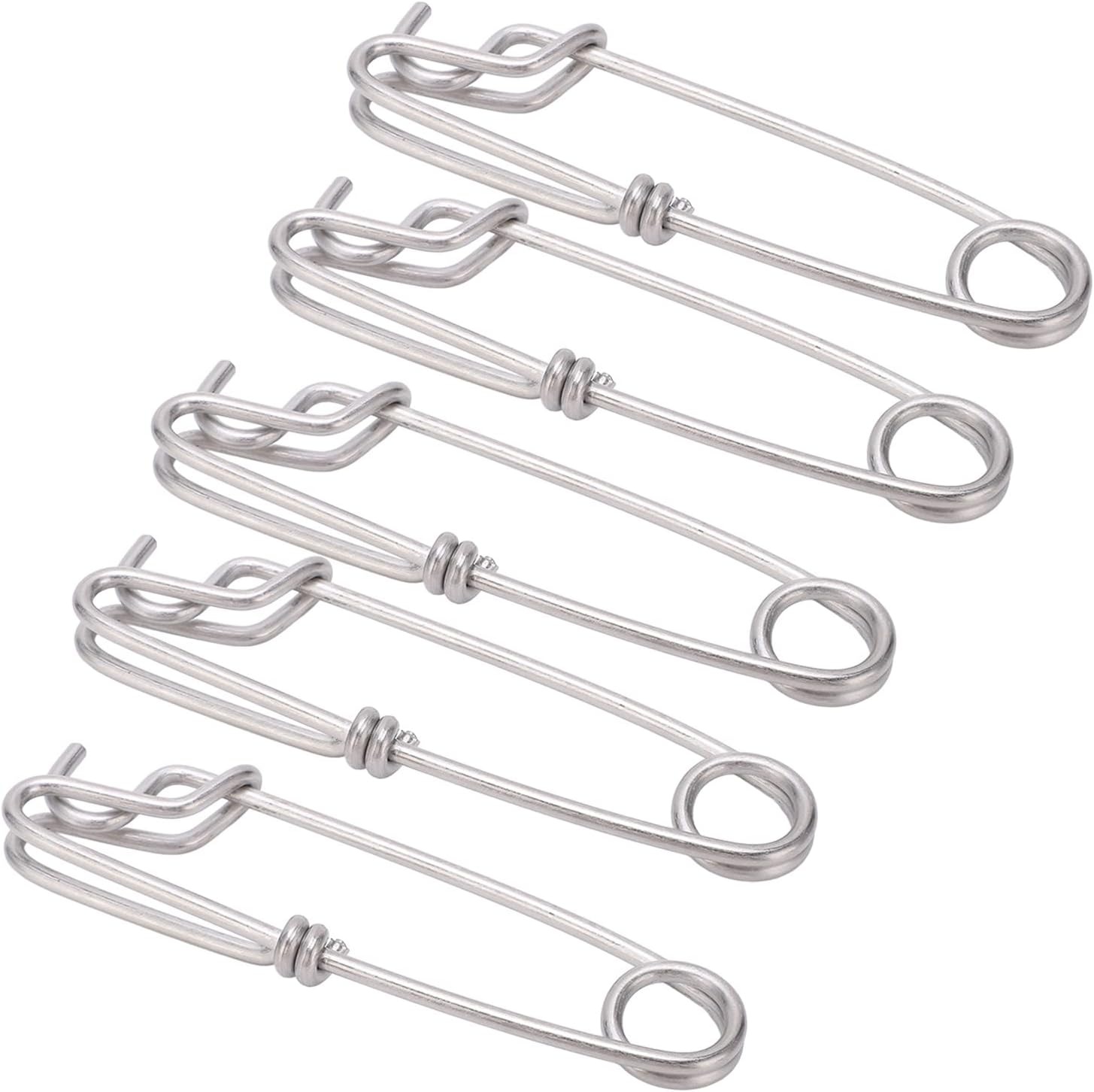 Closed Eye Fishing Clips Snap, Long Line Clips Snap Polished Lightweight for Surf Fishing 3.5 * 125MM image number 5