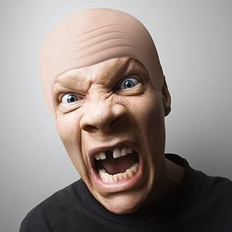 2 Pieces Halloween Bald Cap Makeup Latex Bald Head Wig Caps Cosplay Costume for Adults image number 1