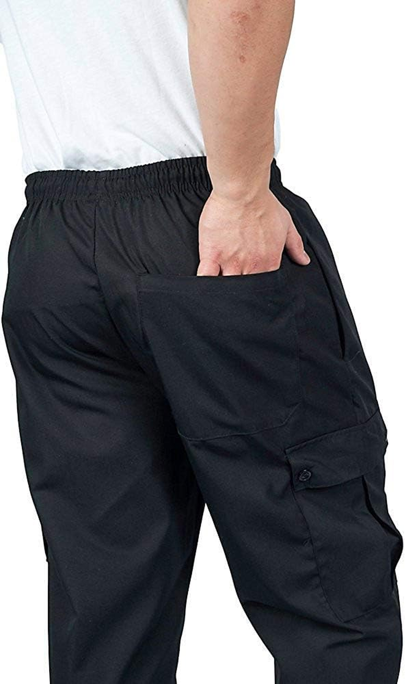 KNG Black Cargo Style Chef Pant