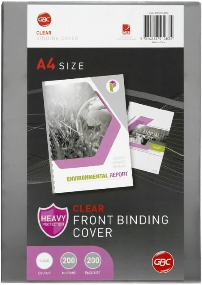 GBC BCP20CLR200 Binding Cover, A4 200 Micron Clear PK200 image number 4