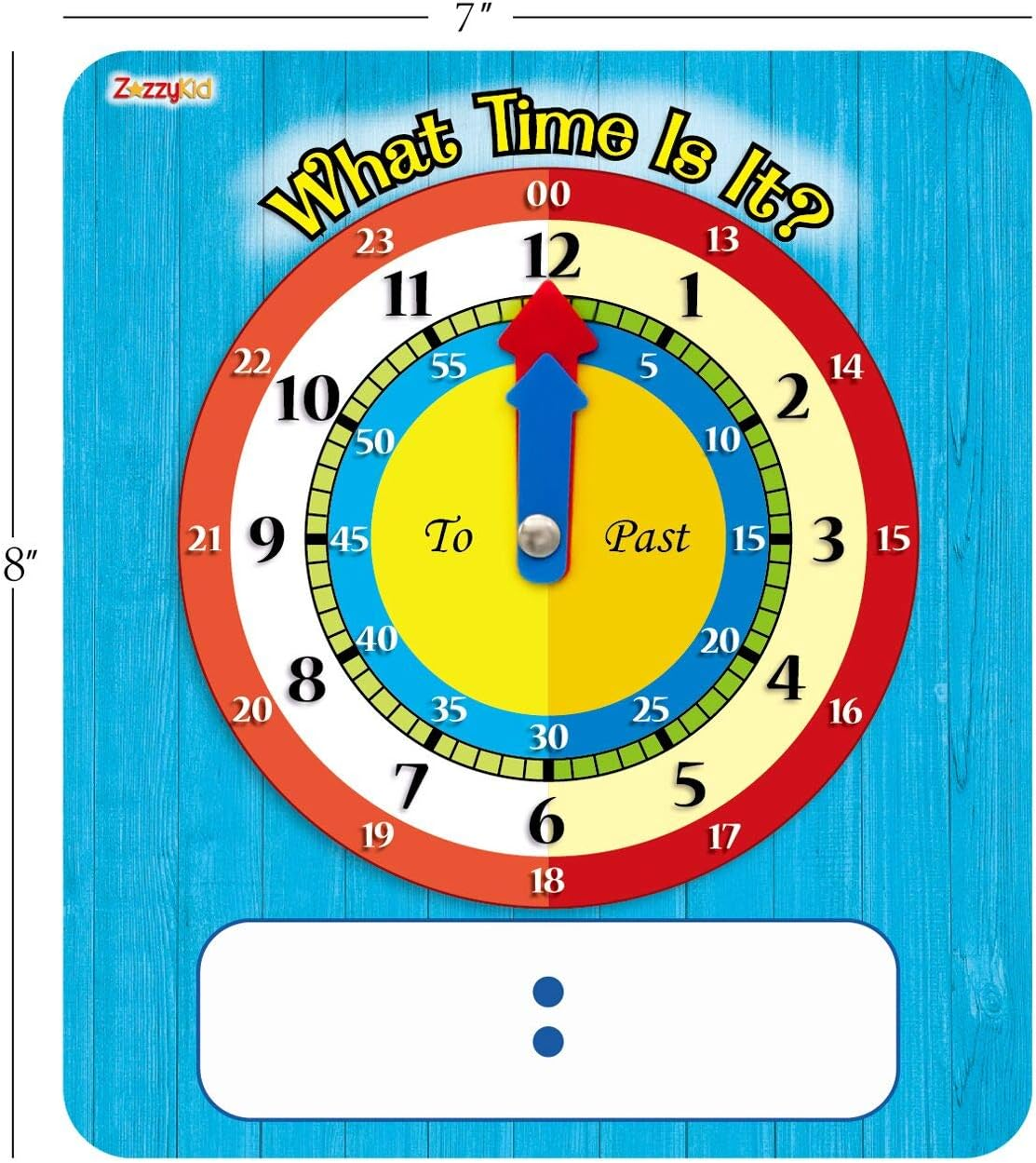 Zazzykid Time Learning Clock for Kids: 5 Clocks (20 X 18Cm) + 5 Erasable Markers &ndash; Teach Children to Telltime image number 2