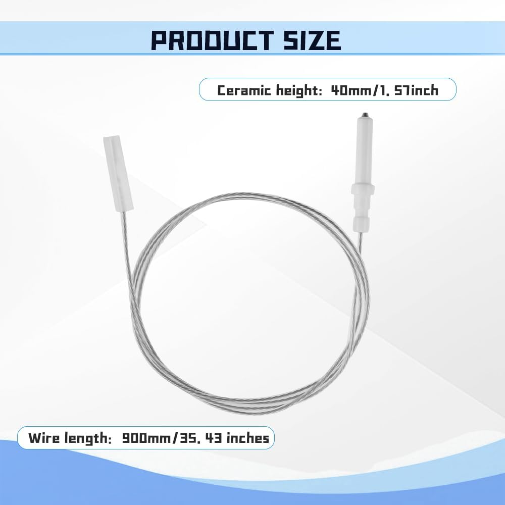 Mtsooning 2PCS Igniter Ceramic Electrode, 900Mm/35.43Inch Ignitor Wire and Ceramic Electrode Assembly for BBQ Grill Heater BBQ Igniter Electrode, Ceramic Height 40Mm/1.57Inch image number 5