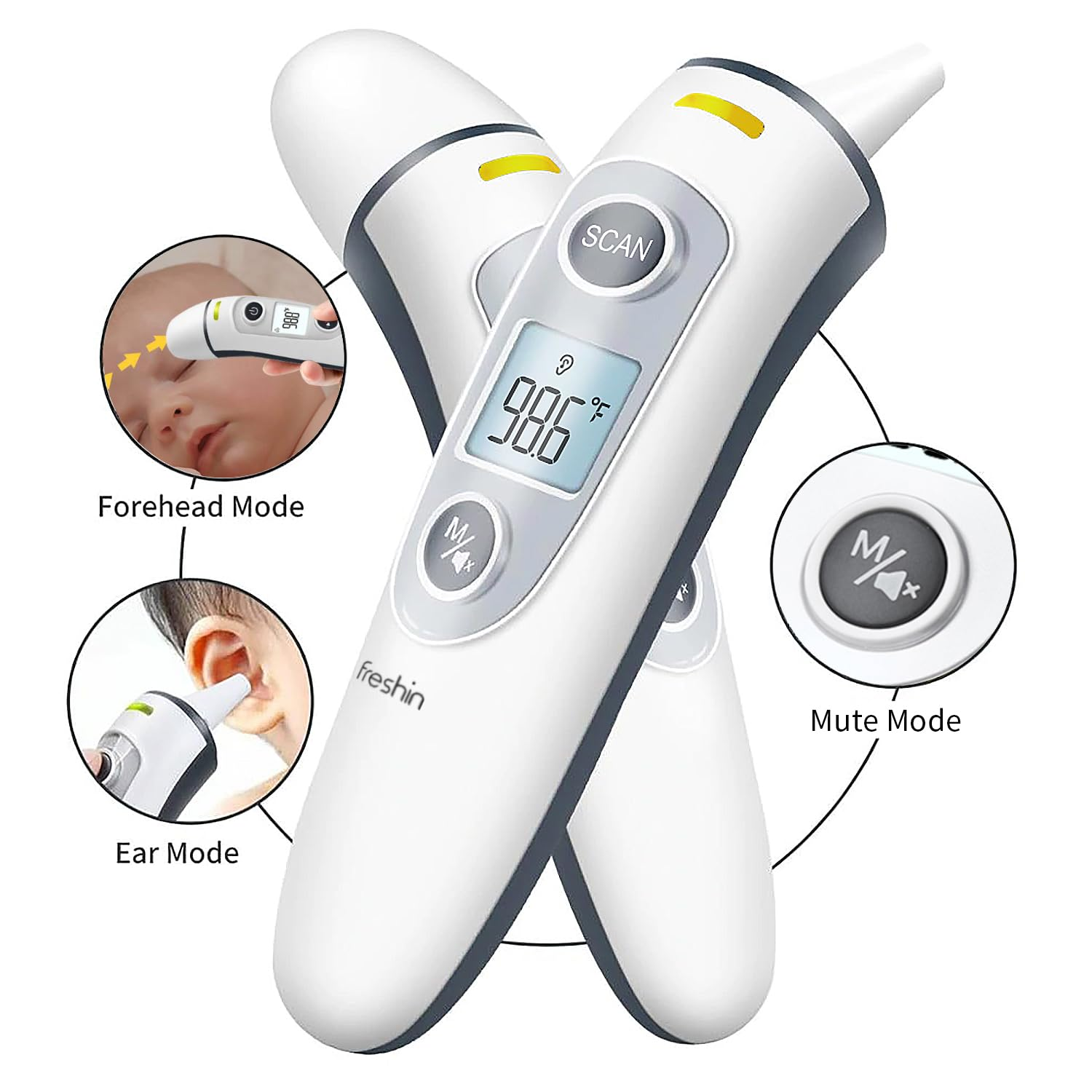 Medical Digital Thermometer 3-In-1 &ndash; Forehead, Ear & Object Thermometer | 35 Memory Function | Fast & Accurate IR Sensors | Fever Alarm | for Babies, Adults & Objects, Beverages | Batteries Included image number 6