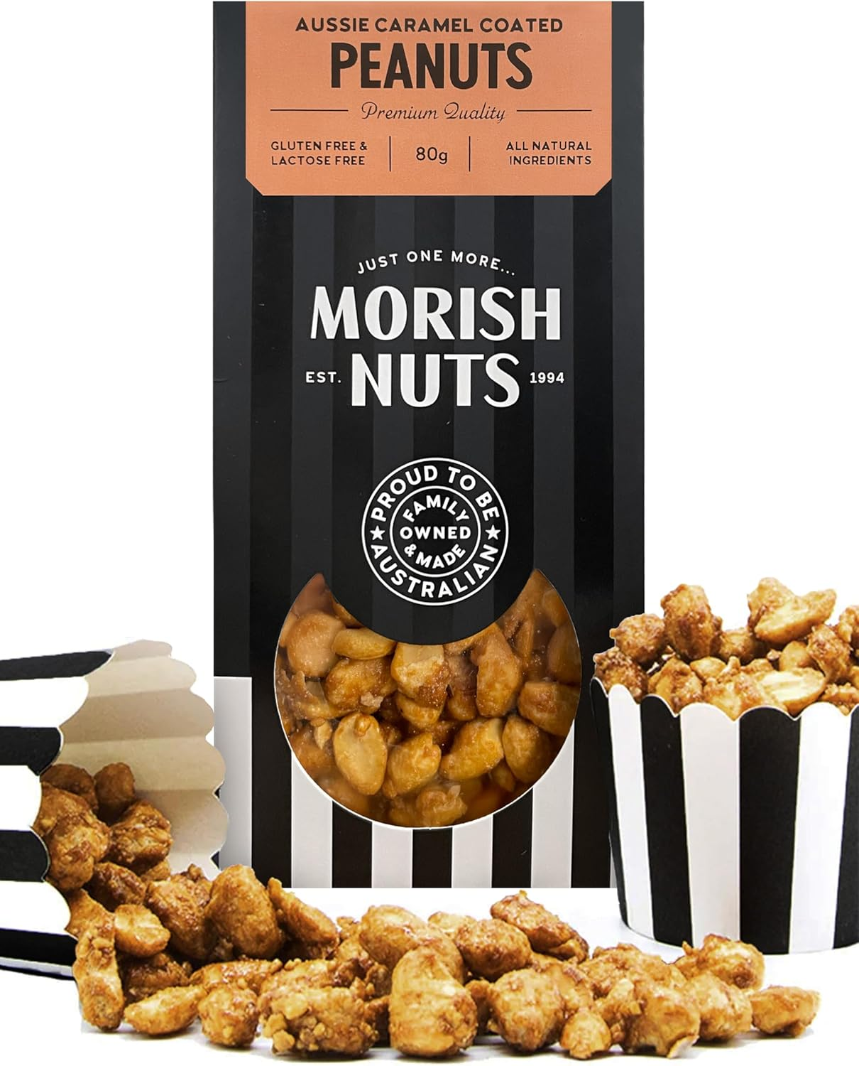 A Little Luxury Villa Maria Sauvignon Blanc Gift - with Morish Caramel-Coated Peanuts, Our Signature Gift Box & Green Satin Ribbon image number 1