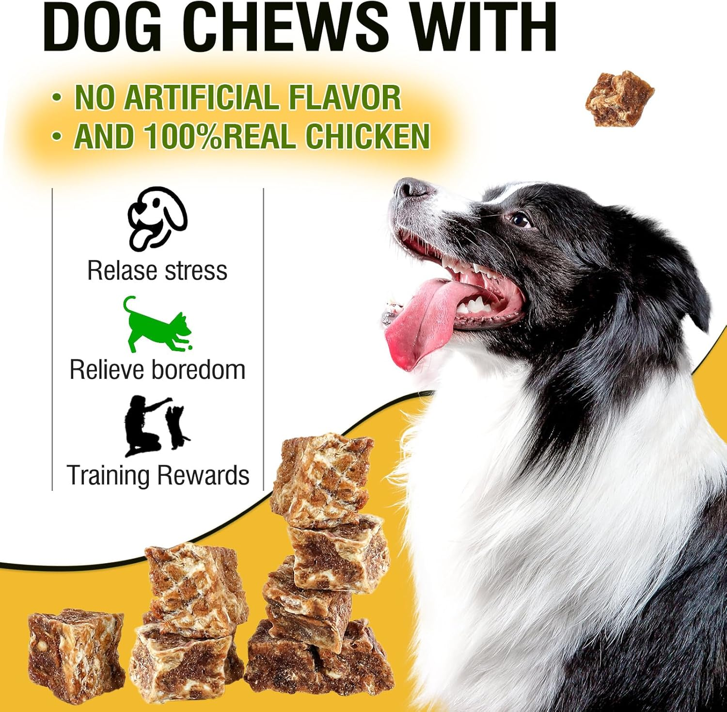 Chicken and Cheese Backed Dog Treats, 100% Real Meat,Natural, Grain-Free,Training or Rewards for Dogs,128G image number 2