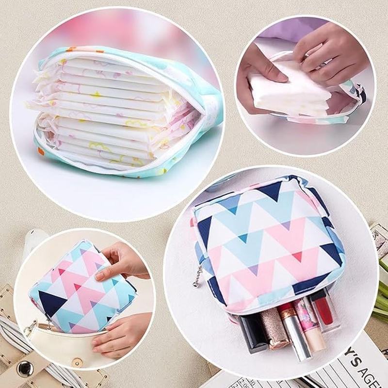 Sanitary Napkin Storage Bags, Period Pad Pouch, 4-Piece Sanitary Napkin Organizer Bag Period Pad Pouch,Period Bag Sanitary Napkin Storage Bag Tampon Bag Tampon Pad Bag for Women and Girls image number 1