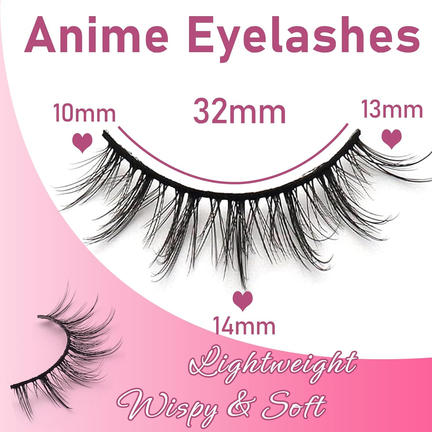 Losha Eyelashes Sleeve Fluffy Faux Mink Lashes Natural Look 10 Pairs Asian False Eyelashes Pack Look like Individual Groups 10 Count (Pack of 1) Black image number 5